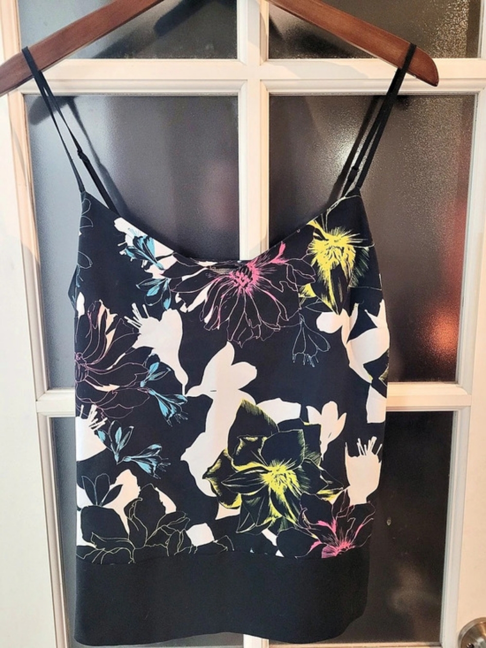 French Connection Floral Camisole in Black & Pink Size 4